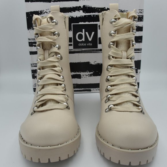NIB DV Dolce Vita Oderra Women's Ankle Combat Boots, Off White, 9.5 - Picture 3 of 13